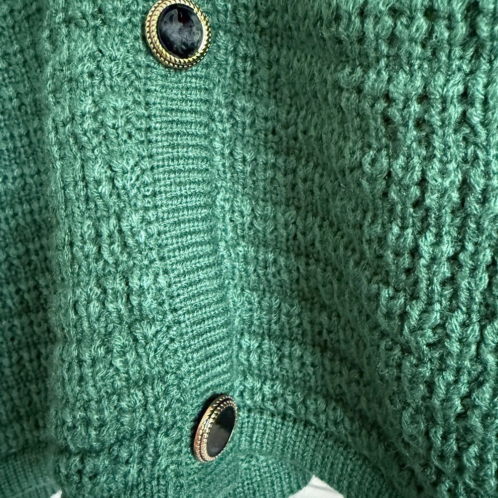 Listicle Dark Green Vintage Style Knit Cardigan Sweater NWT - Picture 6 of 12